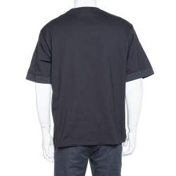 مملوكة مسبقًا تي شيرت نيل باريت رقبة مستديرة قطن مطبوع غيرل ويز ذا بيرل إرنينغ أسود كبير