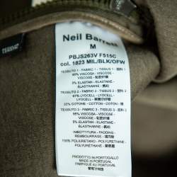 Neil Barrett Green Paneled Neoprene Side Zip Detail Slim Fit Sweatshirt M