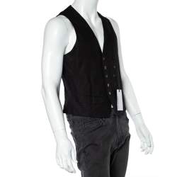 Neil Barrett Black Cotton & Linen Sleeveless Vest M