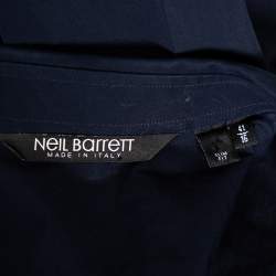 Neil Barrett Navy Blue Cotton Star Collar Slim Fit Shirt L