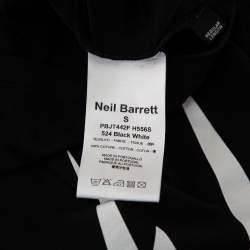 Pre Owned Neil Barrett Black Thunderbolt Print Cotton Jersey Slim Fit T-Shirt S