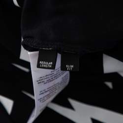 Pre Owned Neil Barrett Black Thunderbolt Print Cotton Jersey Slim Fit T-Shirt S