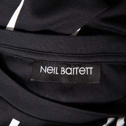Pre Owned Neil Barrett Black Thunderbolt Print Cotton Jersey Slim Fit T-Shirt S