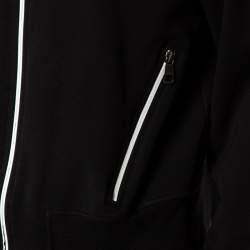 Neil Barrett Black Knit High Collar Regular Bomber Fit Tracksuit Jacket L