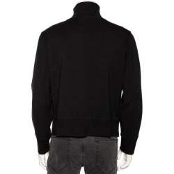 Neil Barrett Black Knit High Collar Regular Bomber Fit Tracksuit Jacket L