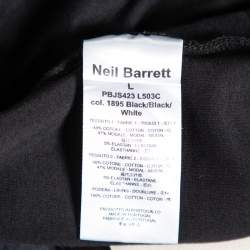Neil Barrett Black Knit High Collar Regular Bomber Fit Tracksuit Jacket L