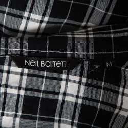 مملوكة مسبقًا قميص نيل باريت قطن صناعي منقوش أسود بقصة فضفاضة مقاس متوسط - ميديوم