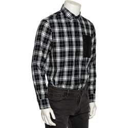 مملوكة مسبقًا قميص نيل باريت قطن صناعي منقوش أسود بقصة فضفاضة مقاس متوسط - ميديوم