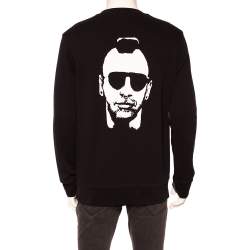 مملوكة مسبقًا سويت شيرت نيل باريت تريكو أسود مطبوع رقبة مستديرة مقاس وسط (ميديوم)