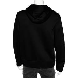 مملوكة مسبقًا Neil Barrett Black Crossed Out Bolt Printed Knit Hooded Sweatshirt L