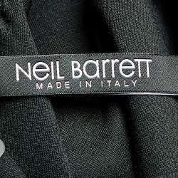 مملوكة مسبقًا Neil Barrett Black Crossed Out Bolt Printed Knit Hooded Sweatshirt L