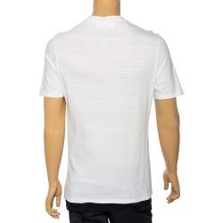 Neil Barrett White Lightening Bolt Printed Cotton Short Sleeve T-Shirt S