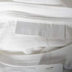 Neil Barrett White Lightening Bolt Printed Cotton Short Sleeve T-Shirt S