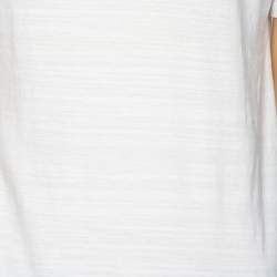 Neil Barrett White Lightening Bolt Printed Cotton Short Sleeve T-Shirt S
