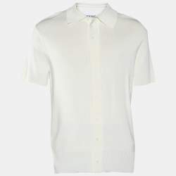 Neil Barrett Off-White Rib Knit Short Sleeve Polo T-Shirt XL