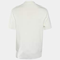 Neil Barrett Off-White Rib Knit Short Sleeve Polo T-Shirt XL