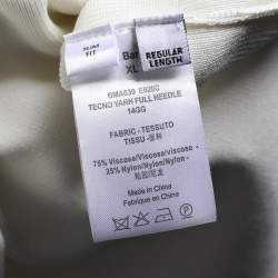 Neil Barrett Off-White Rib Knit Short Sleeve Polo T-Shirt XL