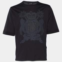 Neil Barrett Black Logo Printed Cotton T Shirt M