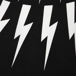 Neil Barrett Black Bolt Printed Knit Crewneck Sweatshirt M