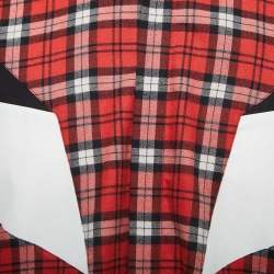 Neil Barrett Red/Black Plaid Brushed Cotton Button Front Full Sleeve Shirt L