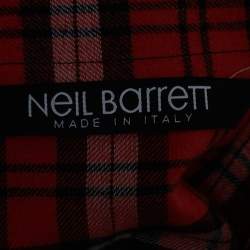 Neil Barrett Red/Black Plaid Brushed Cotton Button Front Full Sleeve Shirt L