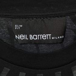 Neil Barrett Black Thunderbolt Print Cotton Slim Fit T-Shirt XL
