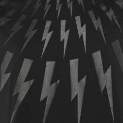 Neil Barrett Black Thunderbolt Print Cotton Slim Fit T-Shirt XL