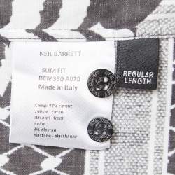 Neil Barrett Monochrome Printed Cotton Slim Fit Shirt M