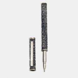 Pre Owned Silver 925 Blue Ballpoint Pen
