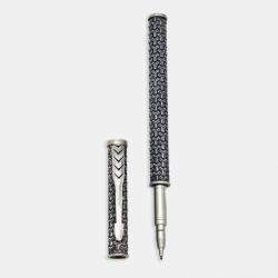 Pre Owned Silver 925 Blue Ballpoint Pen