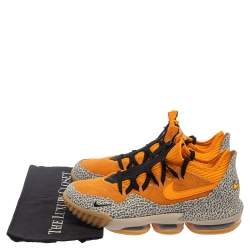 Nike Lebron Orange Suede and Textured Leather Safari 16 Sneakers Size 42.5