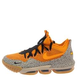 Nike Lebron Orange Suede and Textured Leather Safari 16 Sneakers Size 42.5