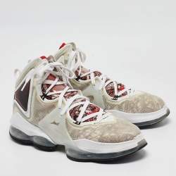 Nike LeBron White Mesh and Rubber 19 Sketch Sneakers Size 47.5