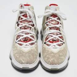 Nike LeBron White Mesh and Rubber 19 Sketch Sneakers Size 47.5