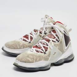 Nike LeBron White Mesh and Rubber 19 Sketch Sneakers Size 47.5