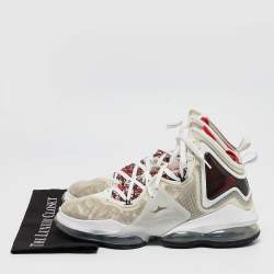Nike LeBron White Mesh and Rubber 19 Sketch Sneakers Size 47.5