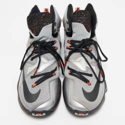 Nike LeBron Silver Mesh and Rubber 13 Rubber City Sneakers Size 45