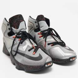 Nike LeBron Silver Mesh and Rubber 13 Rubber City Sneakers Size 45