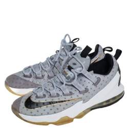 Nike Lebron Grey Mesh And Rubber XIII Low Lace Up Sneakers Size 42.5