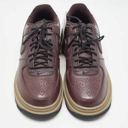 Nike Air Force 1 Burgundy Leather Air Force 1 Low Luxe Brown Basalt Sneakers Size 40.5