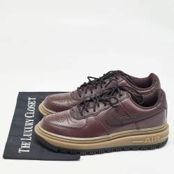 Nike Air Force 1 Burgundy Leather Air Force 1 Low Luxe Brown Basalt Sneakers Size 40.5