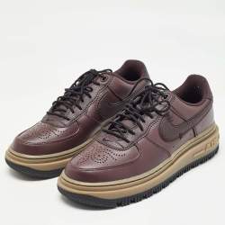 Nike Air Force 1 Burgundy Leather Air Force 1 Low Luxe Brown Basalt Sneakers Size 40.5