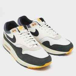 Nike Multicolor Mesh and Leather Air Max 1 Athletic Department Light Bone University Gold Sneakers Size 44