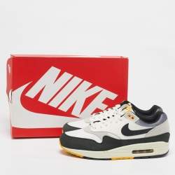 Nike Multicolor Mesh and Leather Air Max 1 Athletic Department Light Bone University Gold Sneakers Size 44