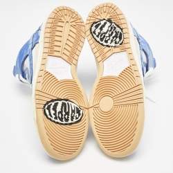 Nike White/Blue Leather and Fabric SB Dunk High Carpet Company Sneakers Size 40.5