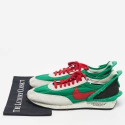 Pre Owned Nike x Undercover Multicolor Nylon and Suede Daybreak Lucky Green Red Sneakers Size 45.5