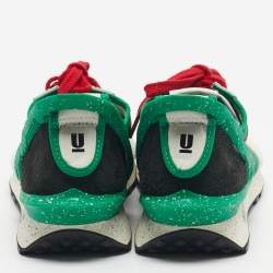 Pre Owned Nike x Undercover Multicolor Nylon and Suede Daybreak Lucky Green Red Sneakers Size 45.5