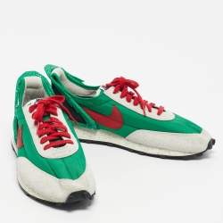 Pre Owned Nike x Undercover Multicolor Nylon and Suede Daybreak Lucky Green Red Sneakers Size 45.5