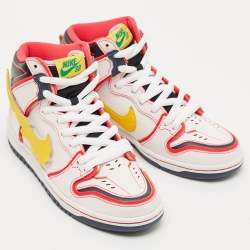 Pre Owned Nike Multicolor Leather SB Dunk High RX-0 Unicorn Gundam Sneakers Size 38