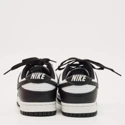 Pre Owned Nike Black/White Leather Dunk Low Retro Panda Sneakers Size 42